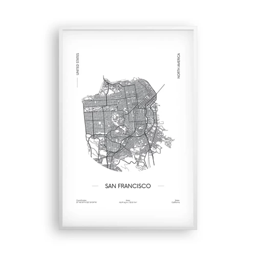 Poster in white frmae - Anatomy of San Francisco - 61x91 cm