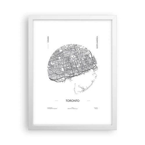 Poster in white frmae - Anatomy of Toronto - 30x40 cm