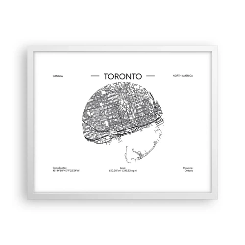 Poster in white frmae - Anatomy of Toronto - 50x40 cm