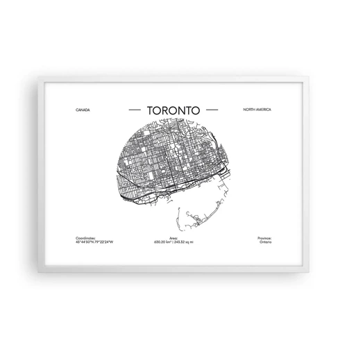 Poster in white frmae - Anatomy of Toronto - 70x50 cm