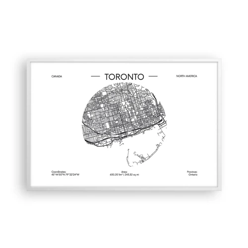 Poster in white frmae - Anatomy of Toronto - 91x61 cm