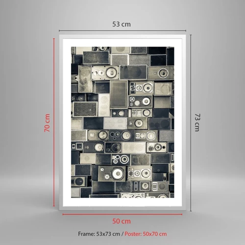 Poster in white frmae - And Music Is Playing - 50x70 cm