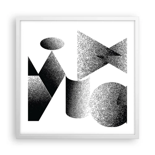 Poster in white frmae - Angles and Ovals - 50x50 cm