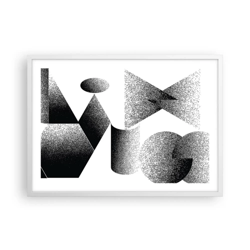 Poster in white frmae - Angles and Ovals - 70x50 cm
