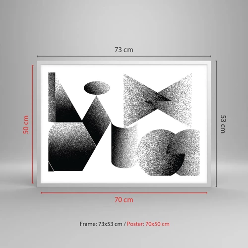 Poster in white frmae - Angles and Ovals - 70x50 cm