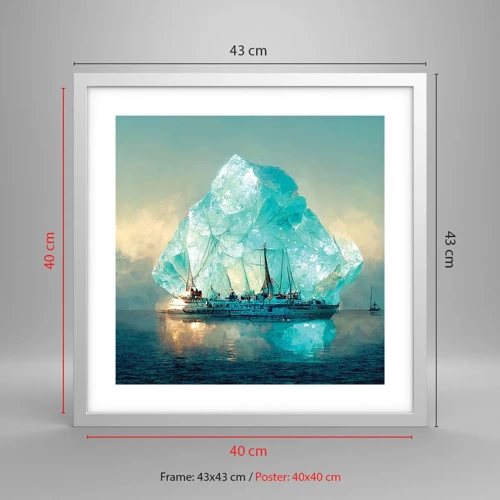 Poster in white frmae - Arctic Diamond - 40x40 cm