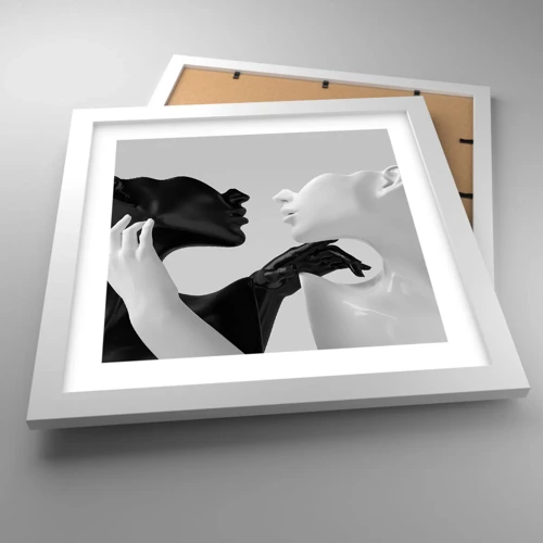 Poster in white frmae - Attraction - Desire - 30x30 cm