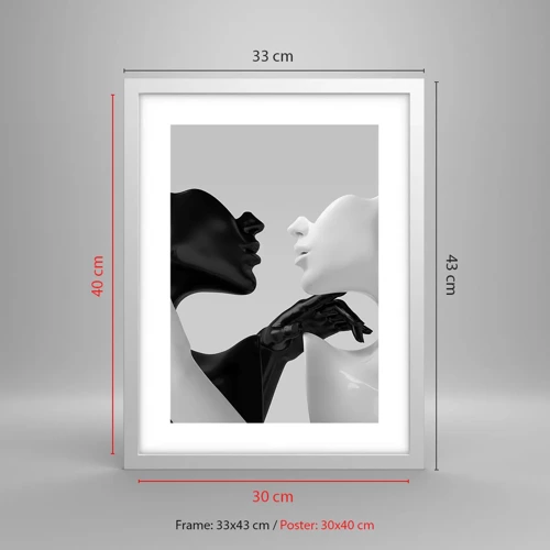 Poster in white frmae - Attraction - Desire - 30x40 cm