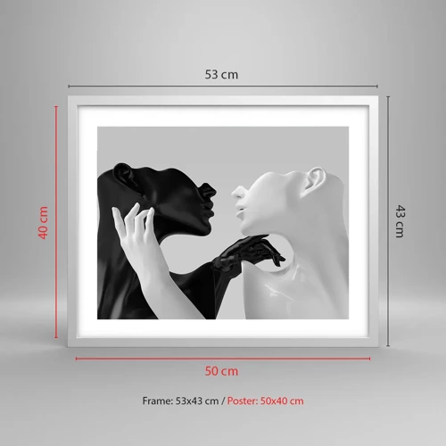 Poster in white frmae - Attraction - Desire - 50x40 cm