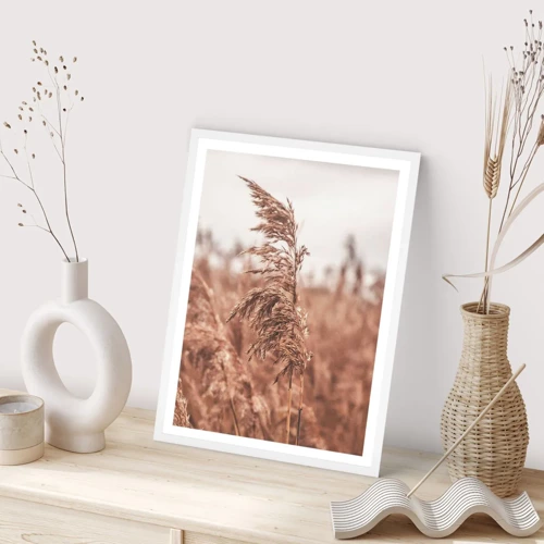 Poster in white frmae - Autumn Has Arrived in the Fields - 61x91 cm