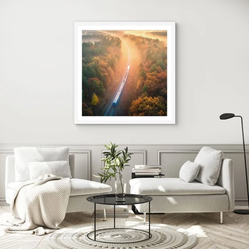 Poster in white frmae - Autumn Trip - 30x30 cm