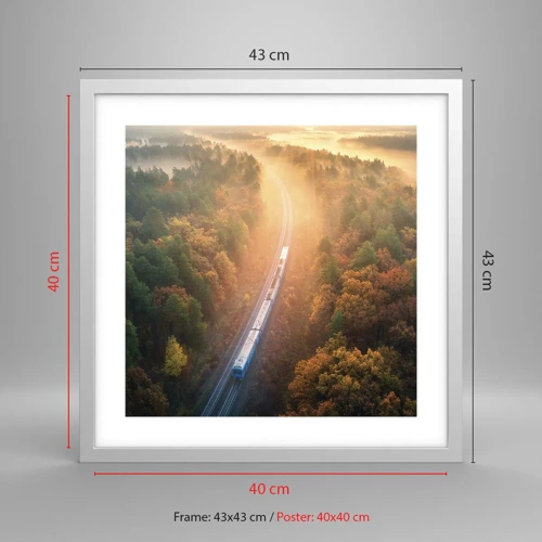 Poster in white frmae - Autumn Trip - 40x40 cm