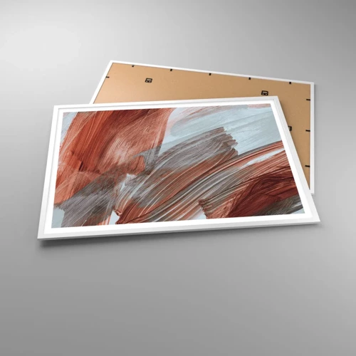 Poster in white frmae - Autumnal and Windy Abstract - 100x70 cm