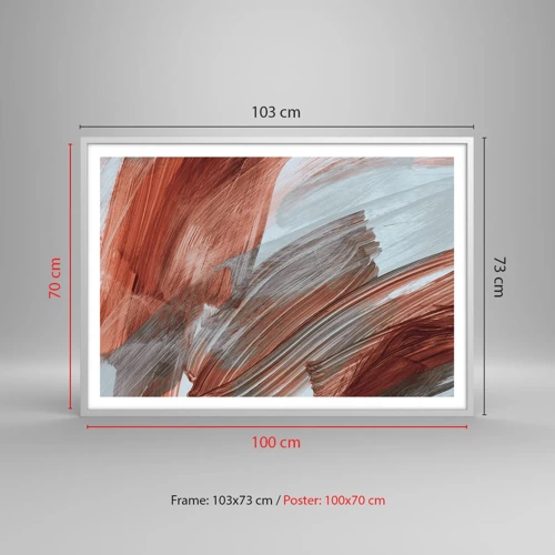 Poster in white frmae - Autumnal and Windy Abstract - 100x70 cm