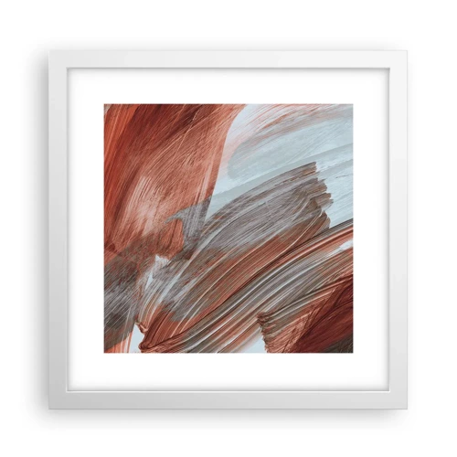 Poster in white frmae - Autumnal and Windy Abstract - 30x30 cm