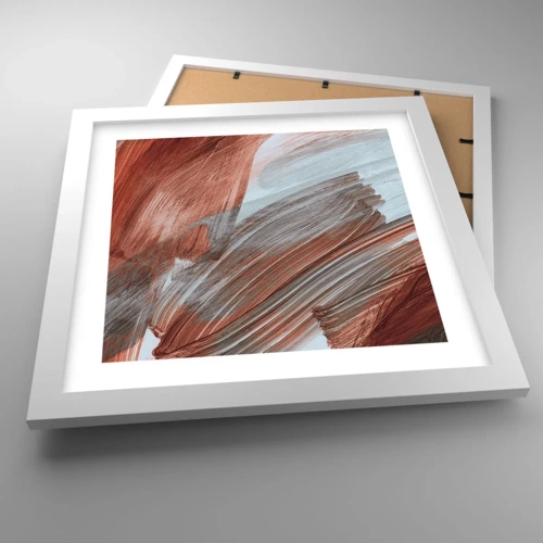 Poster in white frmae - Autumnal and Windy Abstract - 30x30 cm