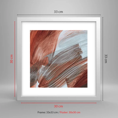 Poster in white frmae - Autumnal and Windy Abstract - 30x30 cm