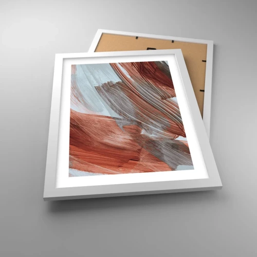 Poster in white frmae - Autumnal and Windy Abstract - 30x40 cm