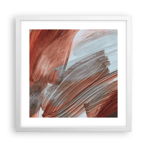 Poster in white frmae - Autumnal and Windy Abstract - 40x40 cm