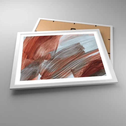 Poster in white frmae - Autumnal and Windy Abstract - 50x40 cm