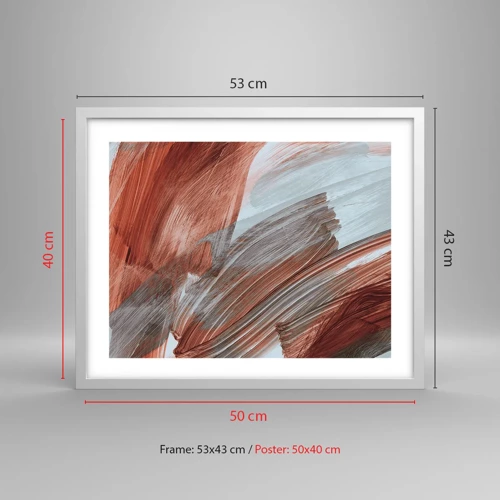 Poster in white frmae - Autumnal and Windy Abstract - 50x40 cm