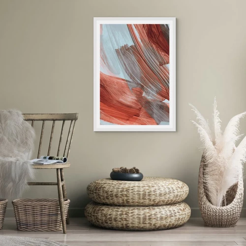 Poster in white frmae - Autumnal and Windy Abstract - 70x100 cm