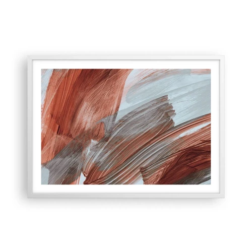 Poster in white frmae - Autumnal and Windy Abstract - 70x50 cm