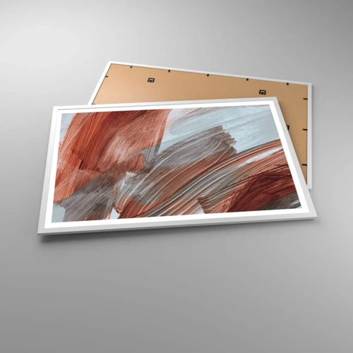 Poster in white frmae - Autumnal and Windy Abstract - 91x61 cm