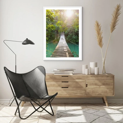 Poster in white frmae - Azure Water in Azure Forest - 30x40 cm