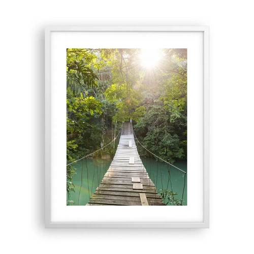 Poster in white frmae - Azure Water in Azure Forest - 40x50 cm