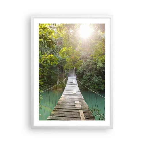 Poster in white frmae - Azure Water in Azure Forest - 50x70 cm