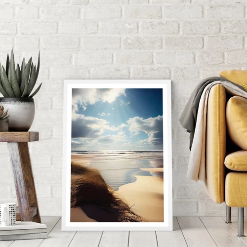 Poster in white frmae - Beach, Wild Beach - 50x70 cm