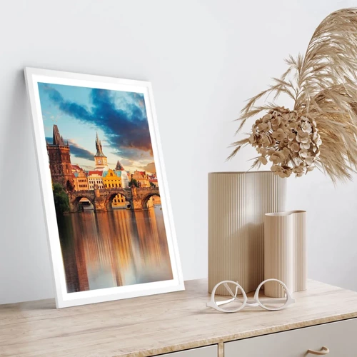 Poster in white frmae - Beautiful Prague - 40x50 cm