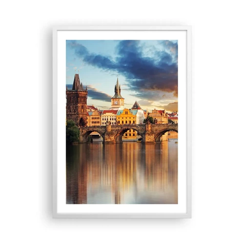 Poster in white frmae - Beautiful Prague - 50x70 cm