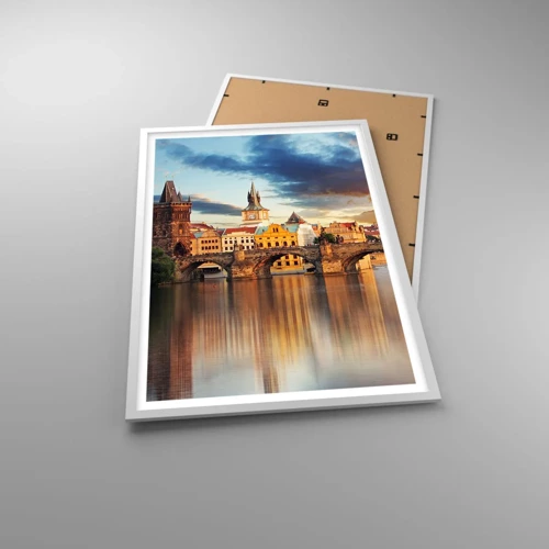 Poster in white frmae - Beautiful Prague - 61x91 cm