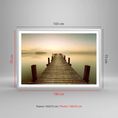 Poster in white frmae - Before Dawn, Dawn, Light - 100x70 cm