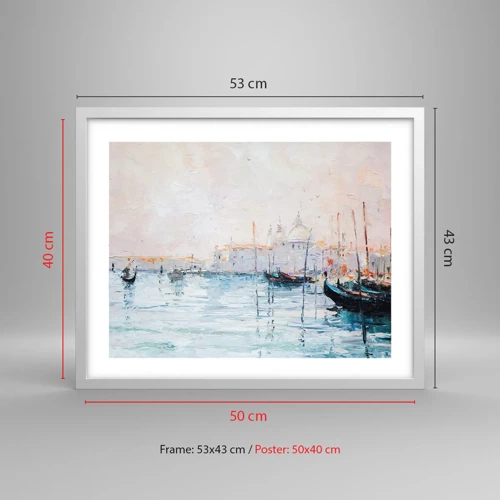 Poster in white frmae - Behind Water behind Fog - 50x40 cm