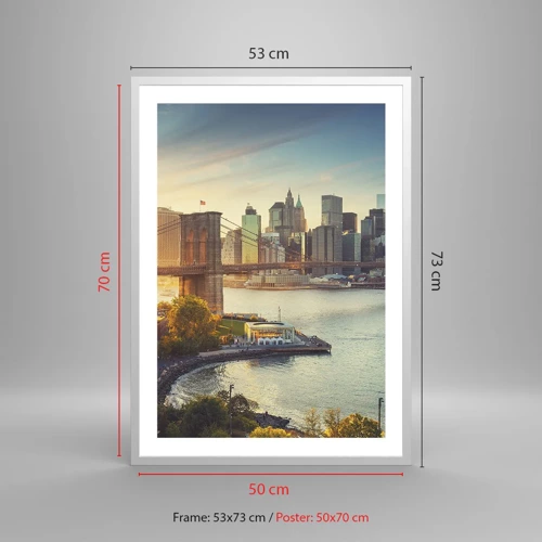 Poster in white frmae - Big City Dawn - 50x70 cm