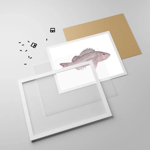 Poster in white frmae - Big-eyed Fish - 70x50 cm
