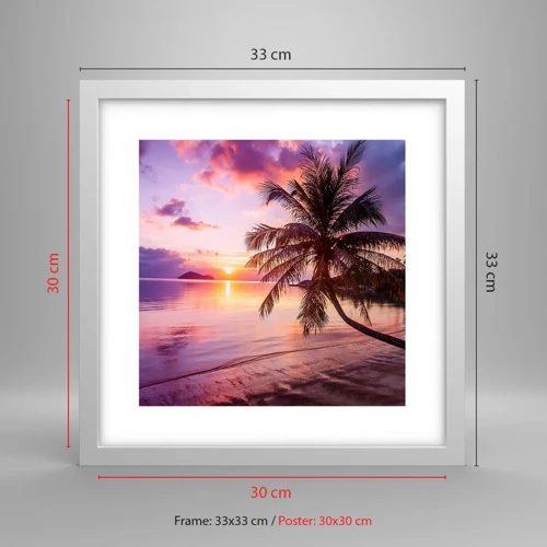 Poster in white frmae - Bliss up to the Horizon - 30x30 cm