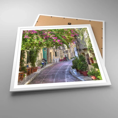 Poster in white frmae - Blooming Alley - 60x60 cm