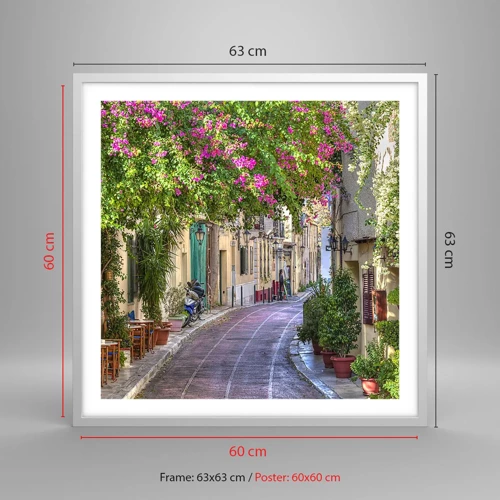 Poster in white frmae - Blooming Alley - 60x60 cm