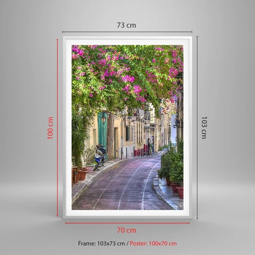 Poster in white frmae - Blooming Alley - 70x100 cm