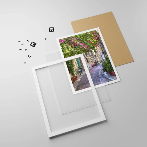 Poster in white frmae - Blooming Alley - 70x100 cm