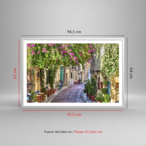 Poster in white frmae - Blooming Alley - 91x61 cm