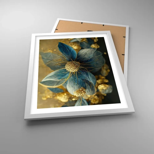 Poster in white frmae - Blossoming in Gold - 40x50 cm