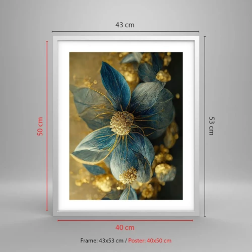 Poster in white frmae - Blossoming in Gold - 40x50 cm