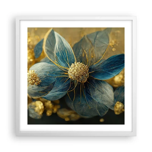 Poster in white frmae - Blossoming in Gold - 50x50 cm