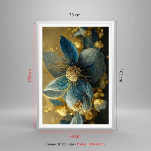 Poster in white frmae - Blossoming in Gold - 70x100 cm