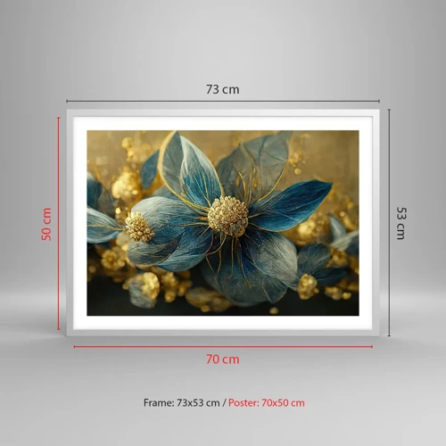 Poster in white frmae - Blossoming in Gold - 70x50 cm